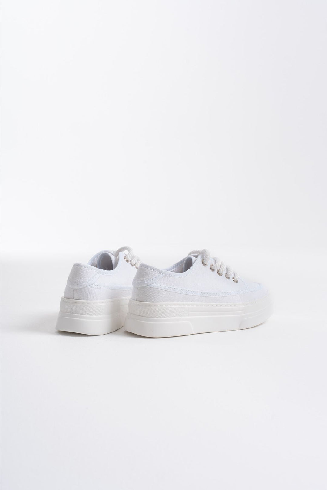 Glown Kadın Beyaz Keten Spor Ayakkabı