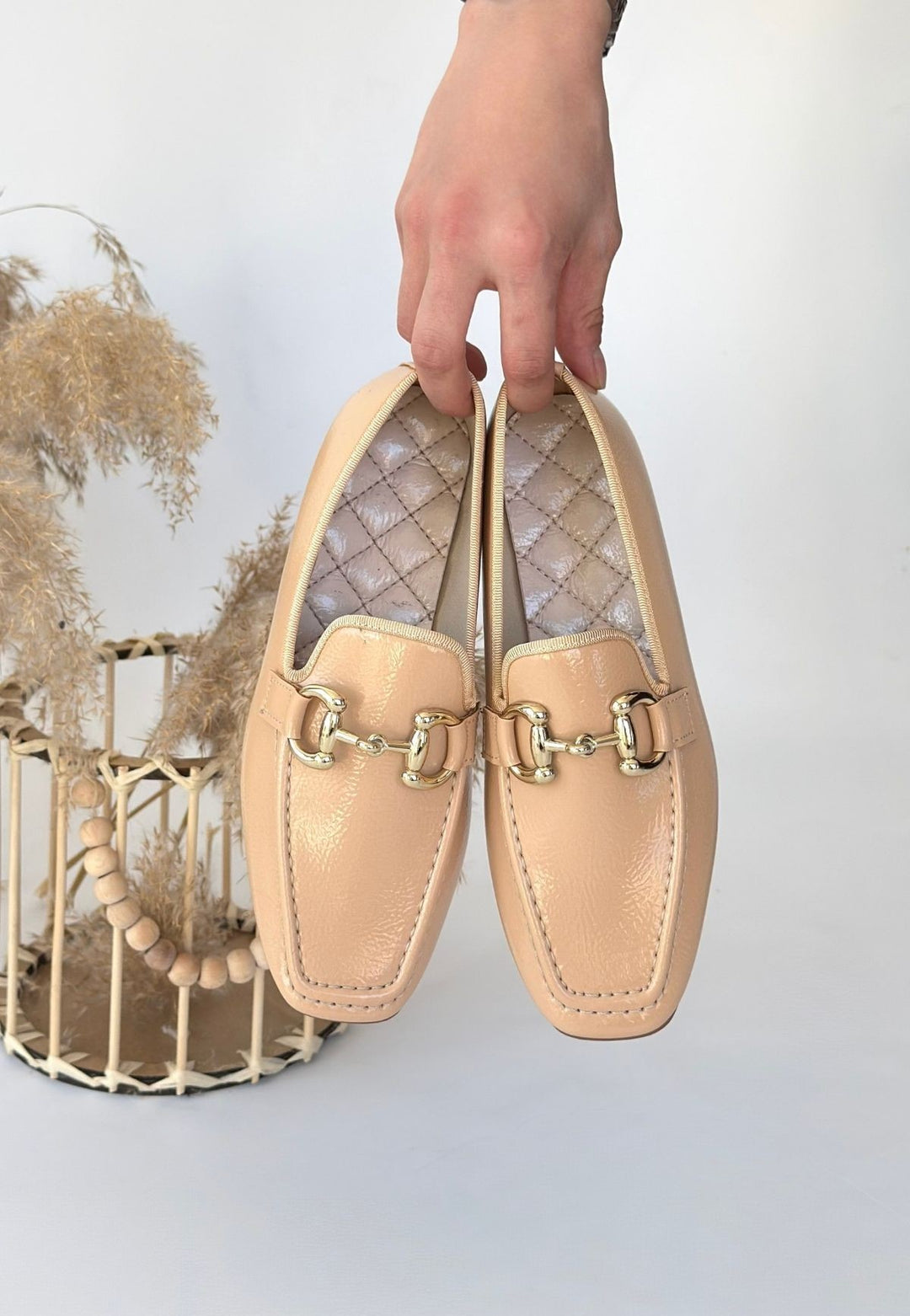 Guart Kadın Nude Rugan Tokalı Babet Ayakkabı