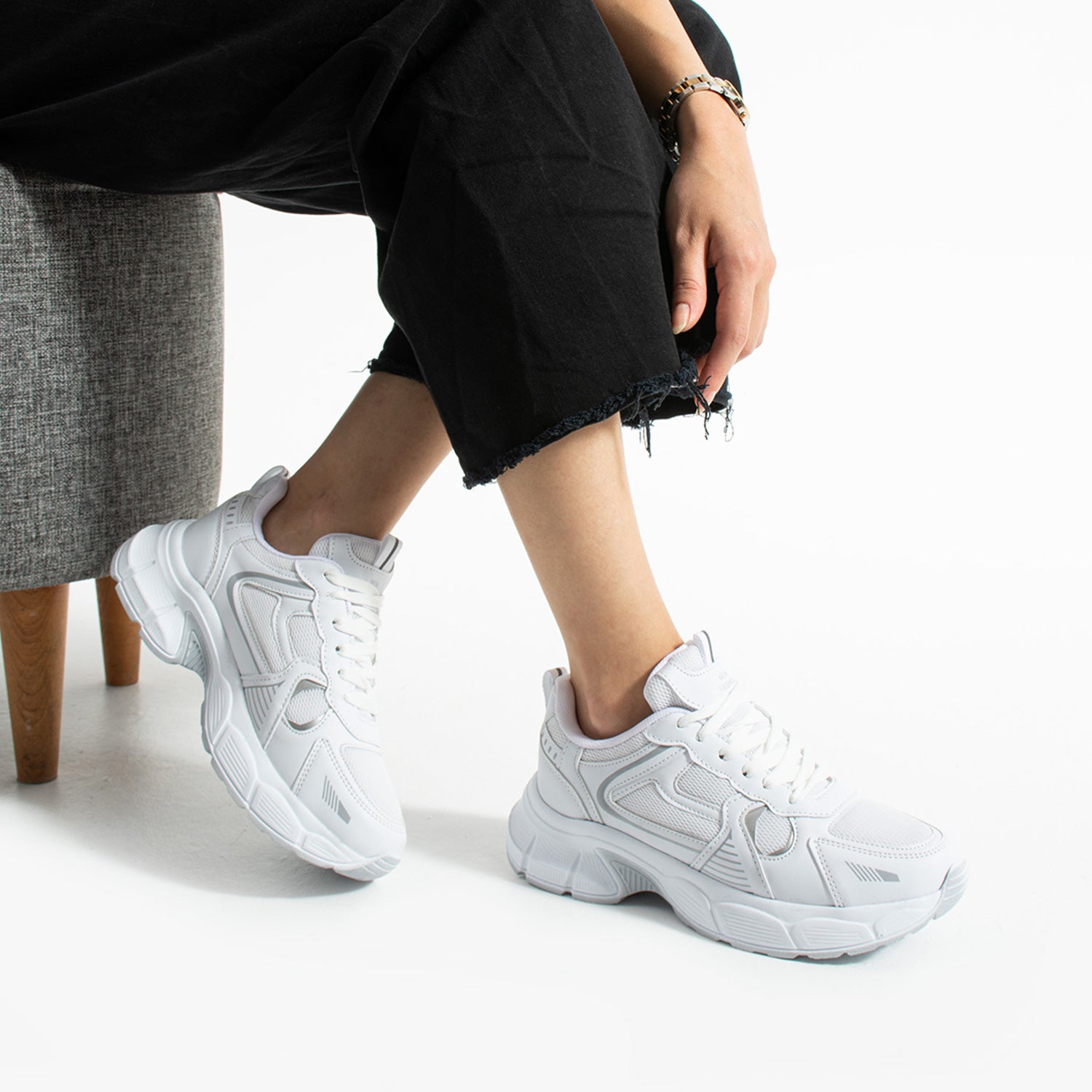 Hagrid Kadın Beyaz Fileli Spor Ayakkabı