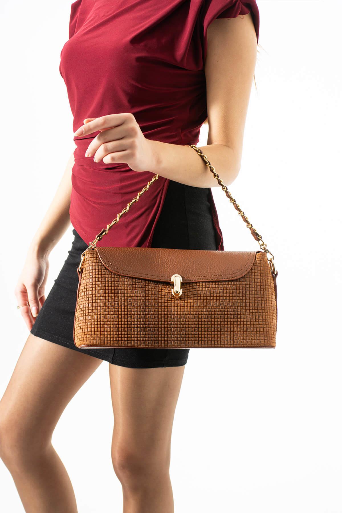 HERAYA Hakiki Süet Deri Kadın Omuz Çantası