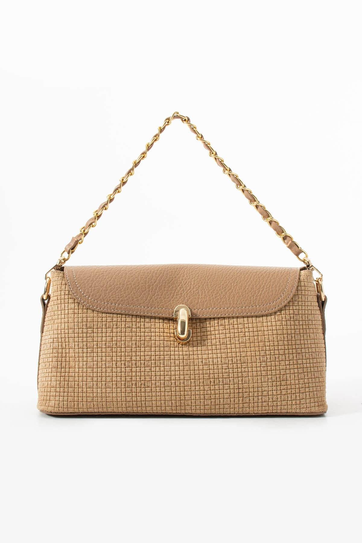 HERAYA Hakiki Süet Deri Kadın Omuz Çantası