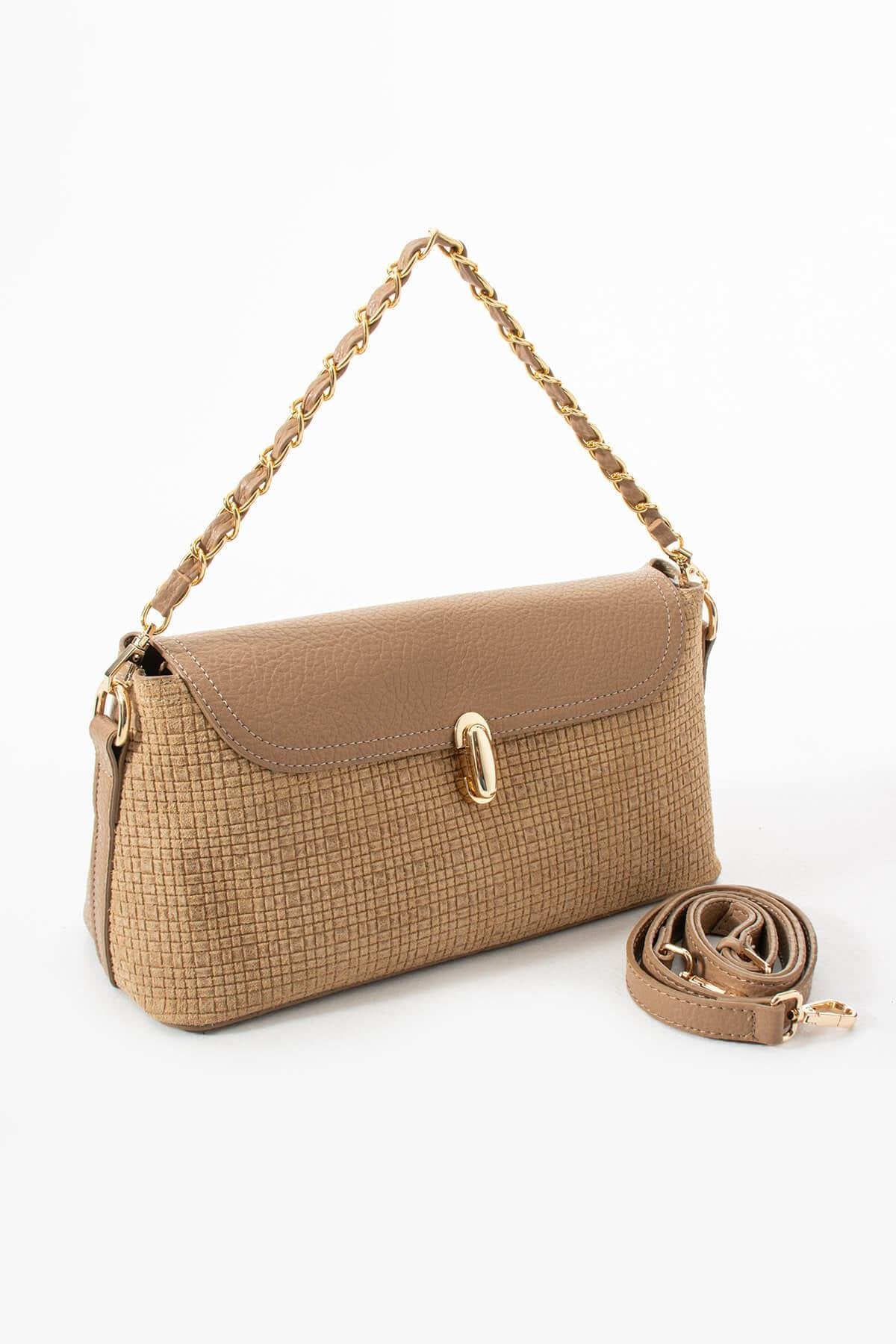 HERAYA Hakiki Süet Deri Kadın Omuz Çantası