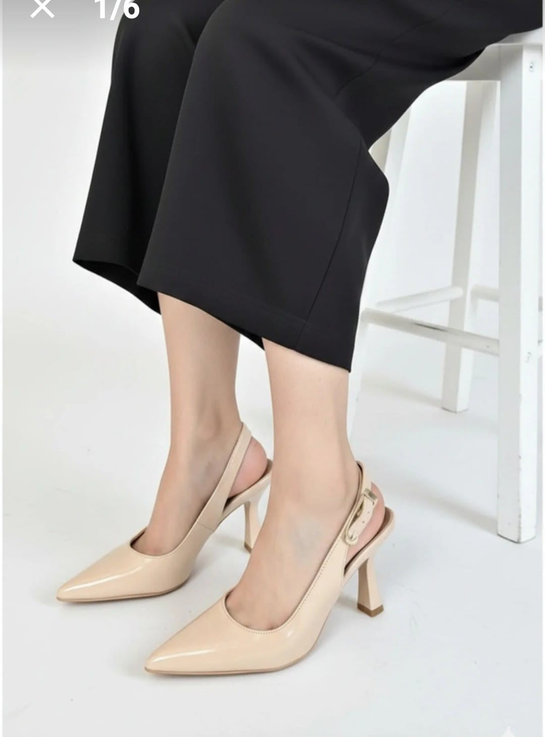 Hies Kadın Bej Rugan Topuklu Ayakkabı