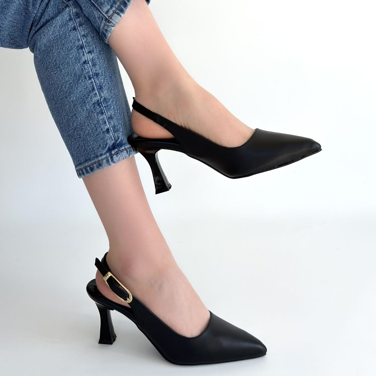 Hies Kadın Siyah Topuklu Ayakkabı