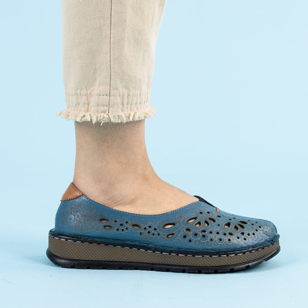 Hoag Kadın Hakiki Deri Kot Mavi Günlük Ayakkabı