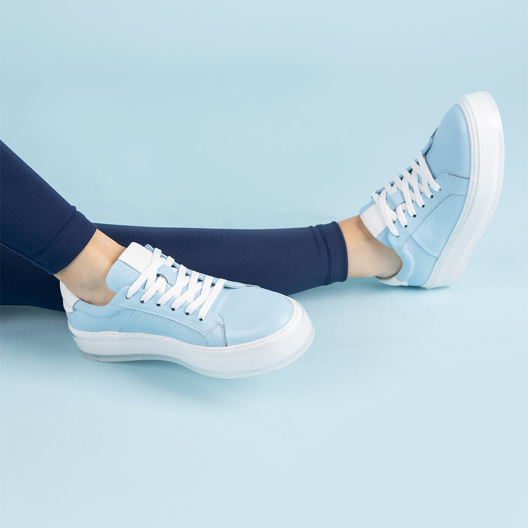İkone Kadın Hakiki Deri Açık Mavi Spor Ayakkabı