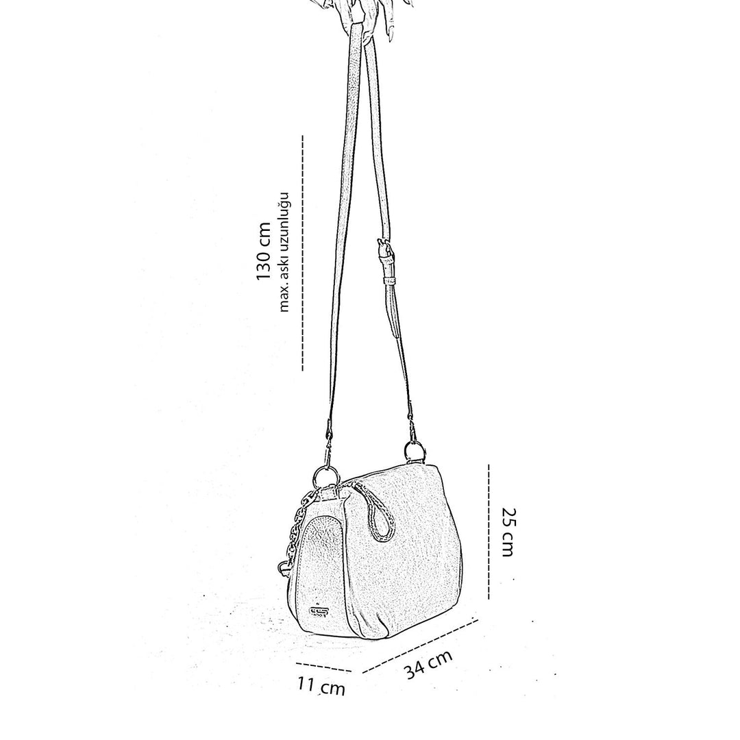 İnsigne Kadın Hakiki Süet Zincir Askılı Omuz Çantası ve Çapraz Çanta