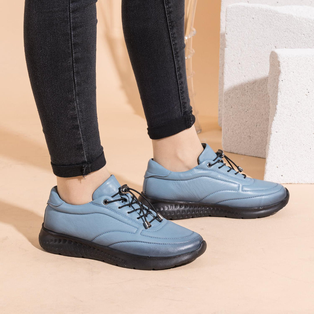 Jesla Kadın Hakiki Deri Kot Mavi Casual Ayakkabı
