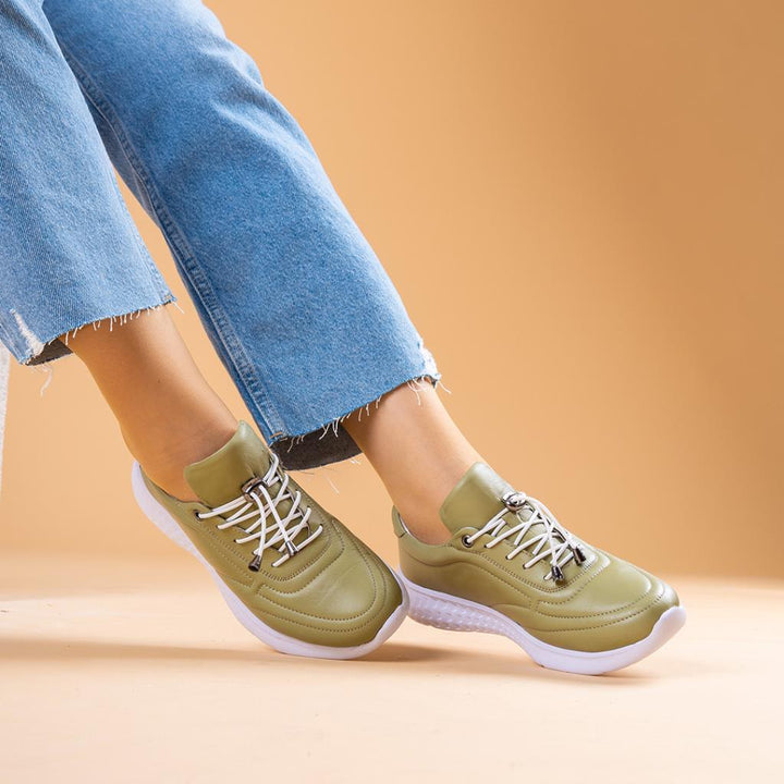 Jesla Kadın Hakiki Deri Yeşil Casual Ayakkabı