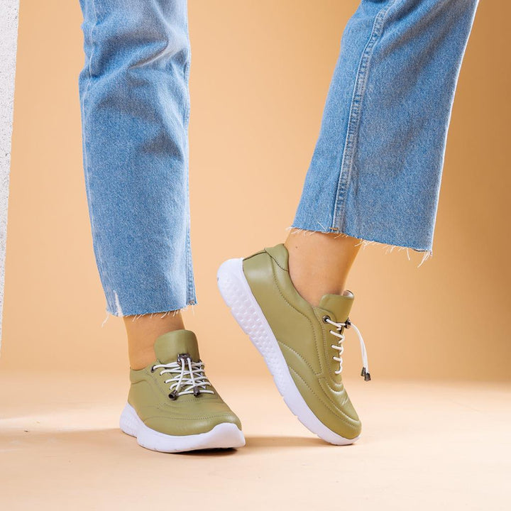 Jesla Kadın Hakiki Deri Yeşil Casual Ayakkabı