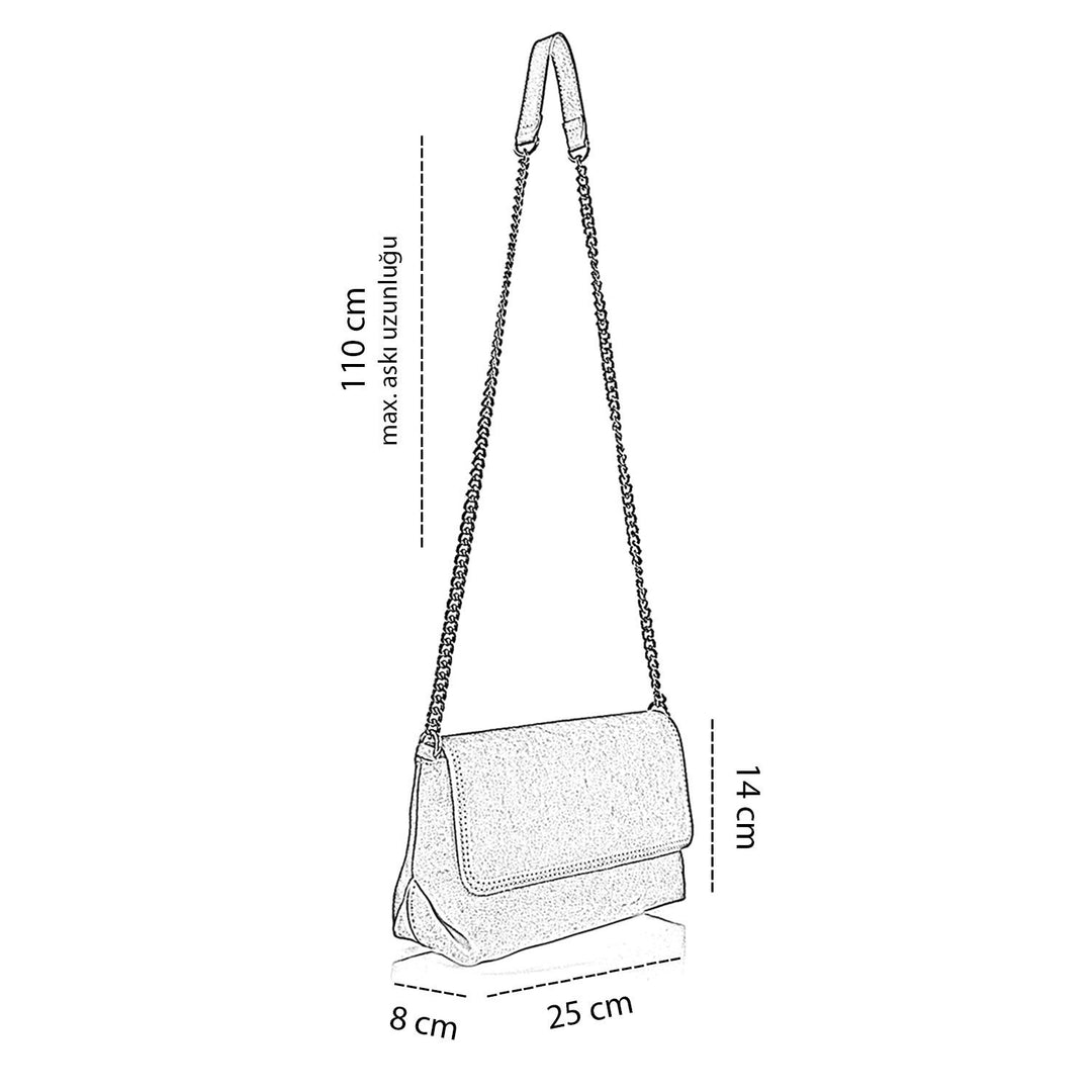 Jesus Kadın Hakiki Deri Süet Zincir Askılı Çapraz Çanta