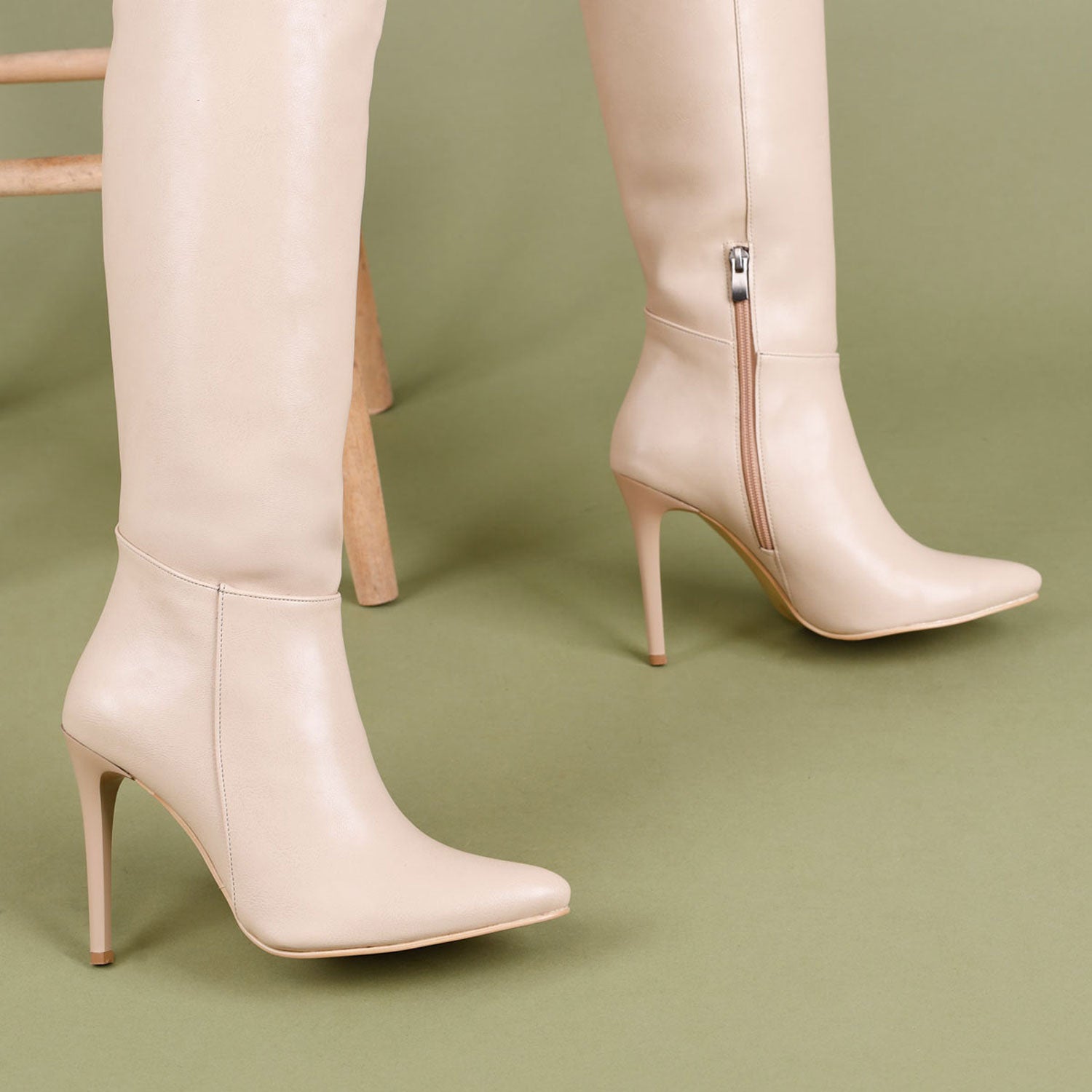 Josha Kadın İnce Topuklu Nut Çizme