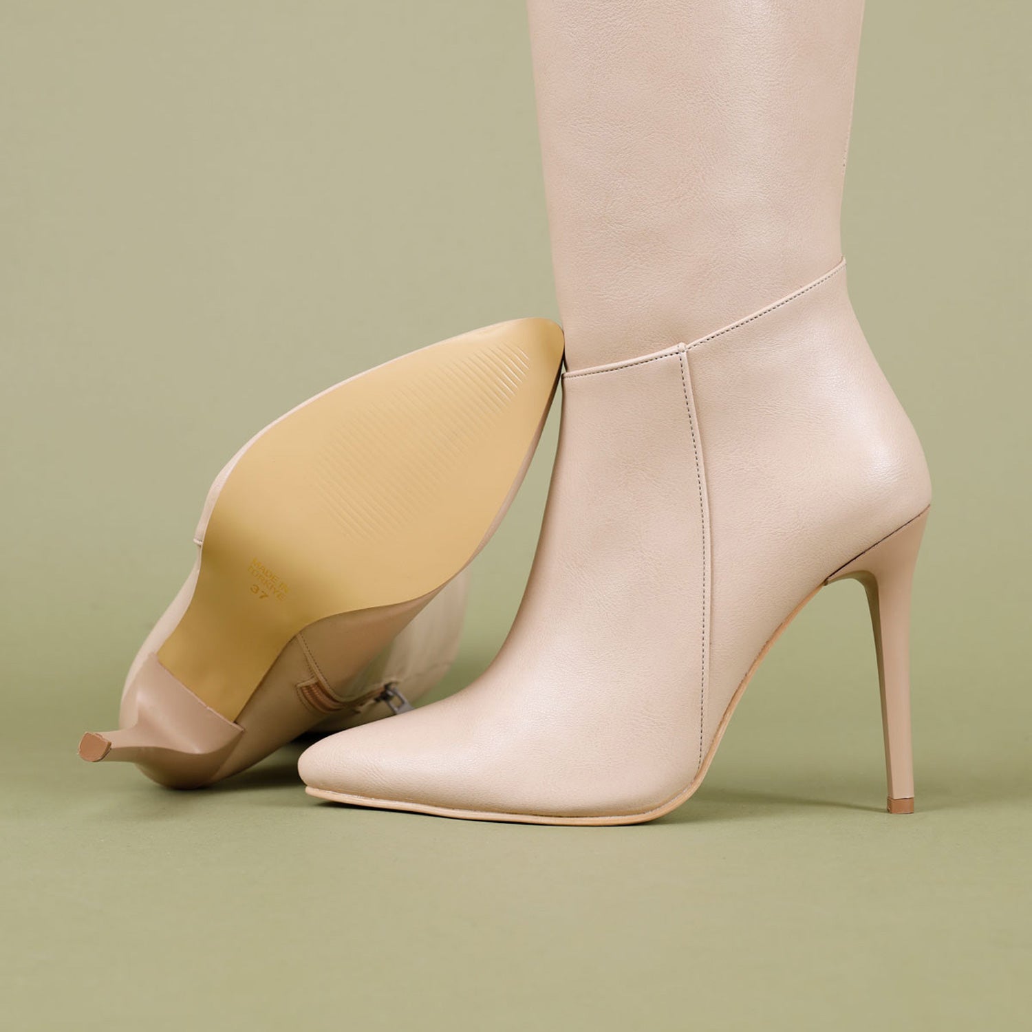 Josha Kadın İnce Topuklu Nut Çizme