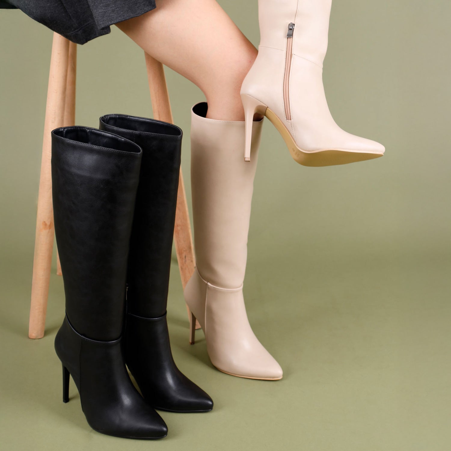 Josha Kadın İnce Topuklu Nut Çizme