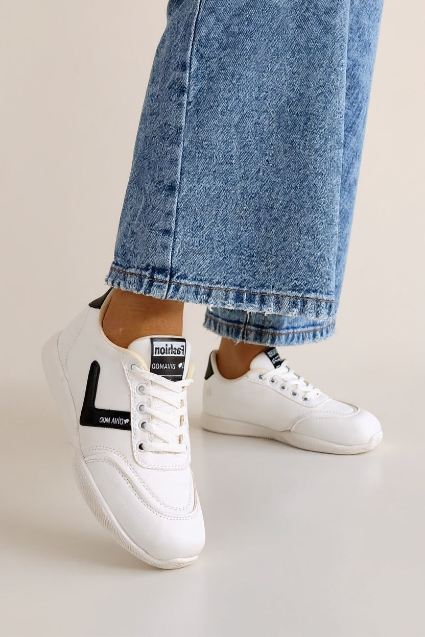 Jowen Kadın Beyaz Bağcıklı Spor Ayakkabı