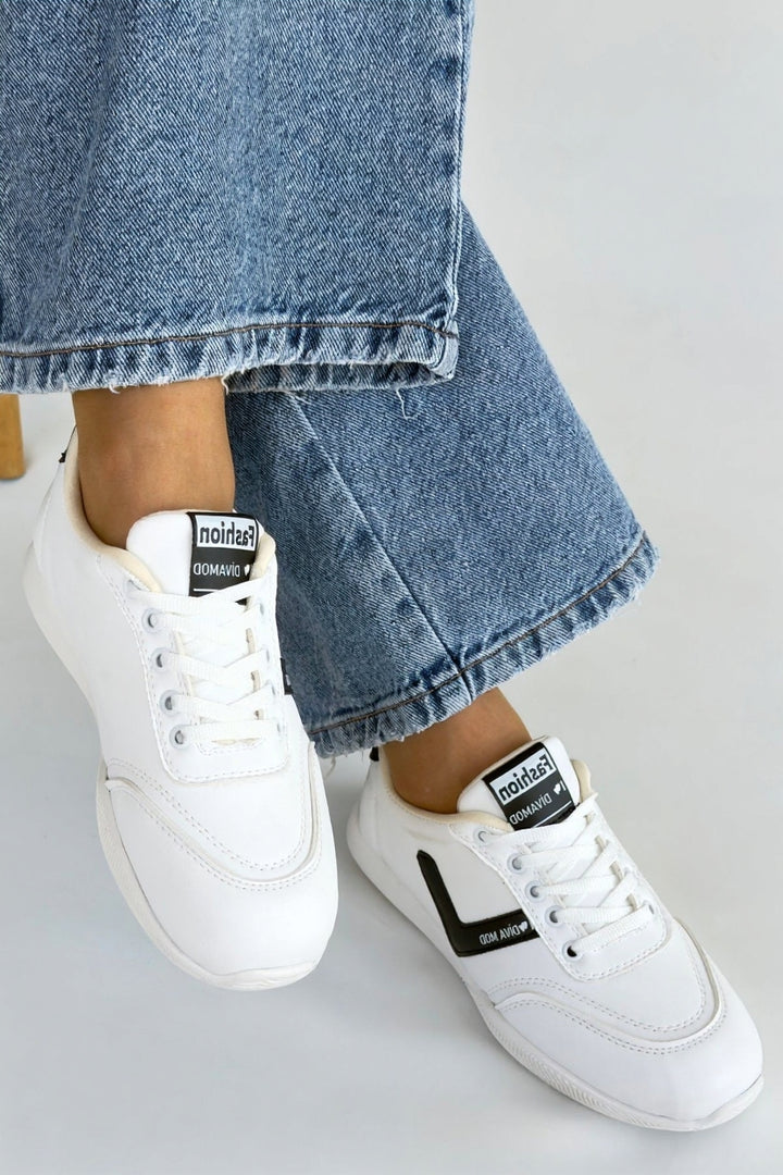 Jowen Kadın Beyaz Bağcıklı Spor Ayakkabı