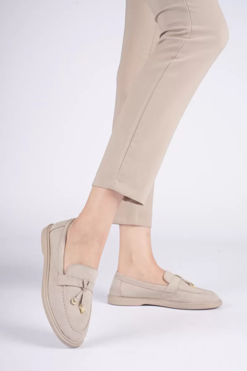 Ardelle Kadın Bej Süet Loafer Ayakkabı