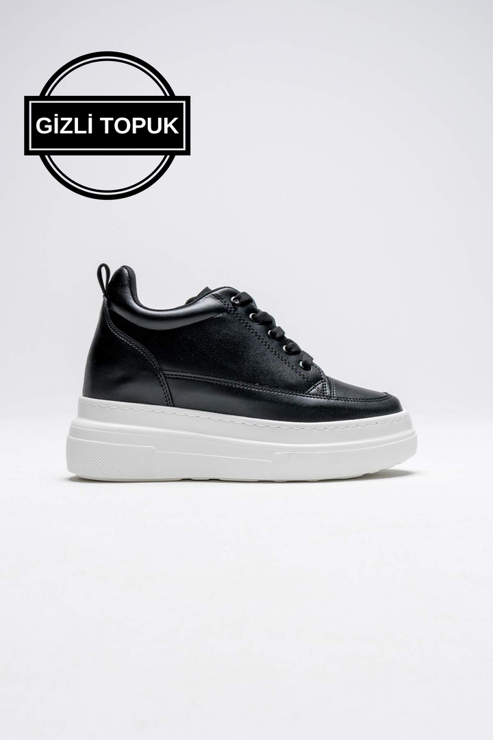 Helnes Kadın Siyah Beyaz Gizli Topuk Spor Ayakkabı