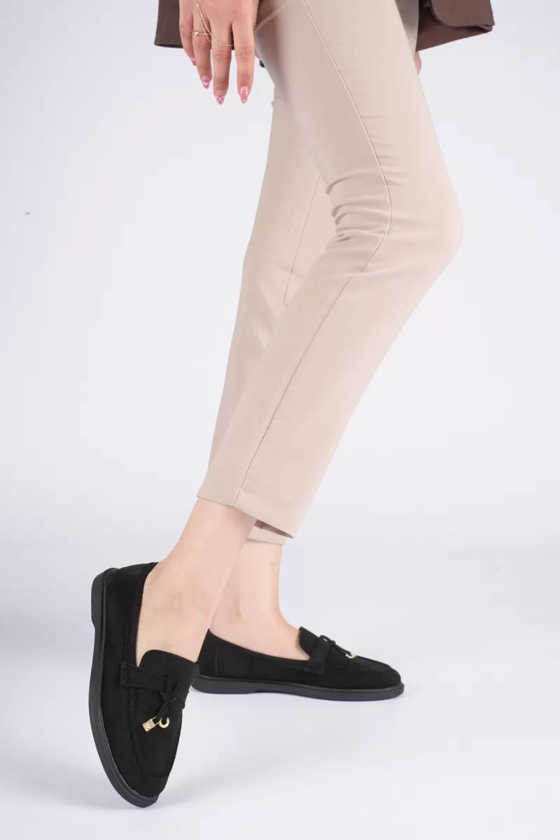 Ardelle Kadın Siyah Süet Loafer Ayakkabı