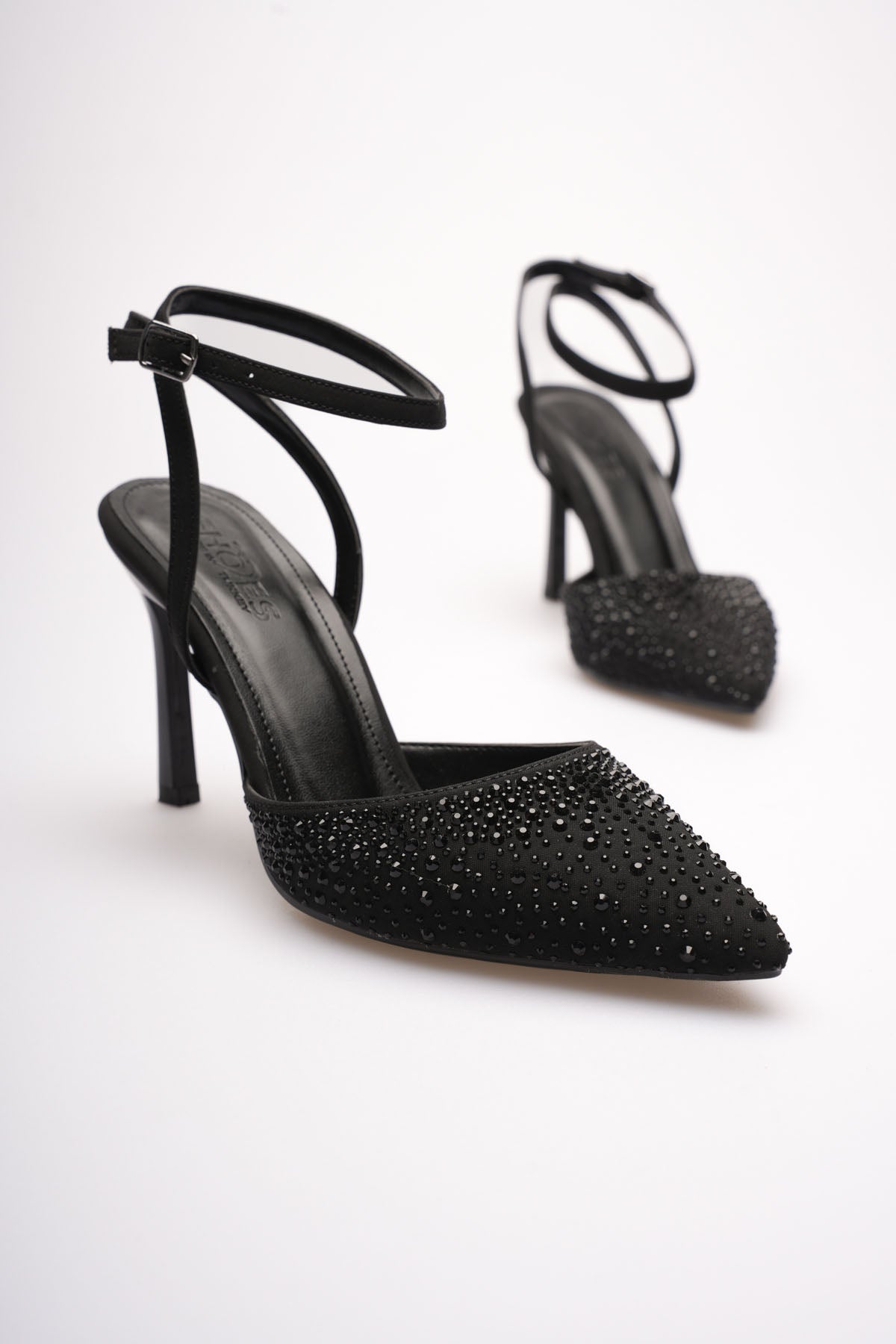 Feylin Kadın Siyah Taşlı Topuklu Ayakkabı