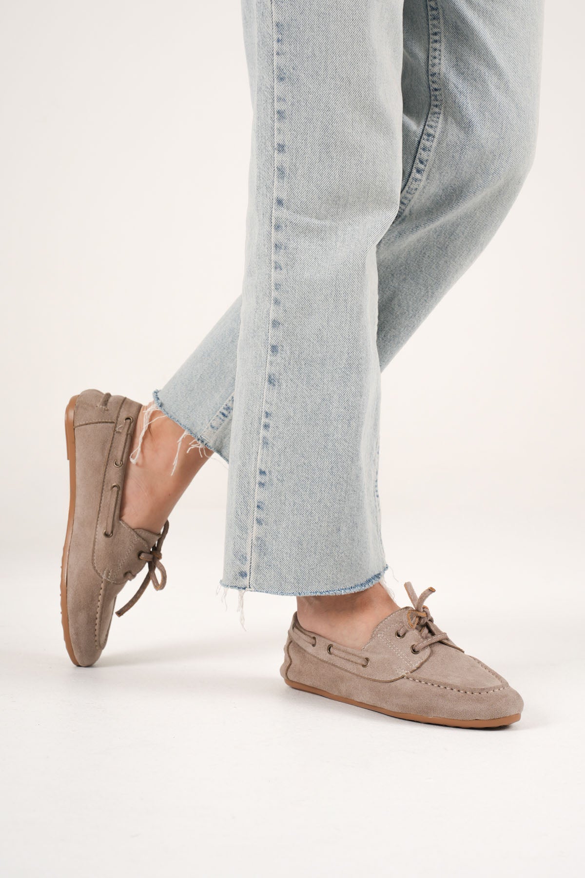 Torva Kadın Bağcıklı Vizon Süet Loafer Ayakkabı