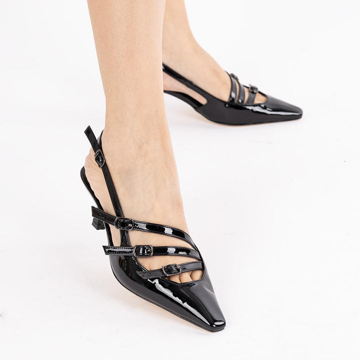 Kanade Kadın Rugan Siyah Topuklu Ayakkabı