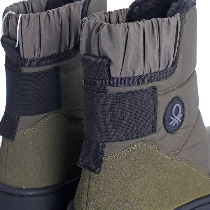 Benetton Tanse Kadın Kalın Taban Paraşüt Kumaş Haki Kar Botu BN-50068