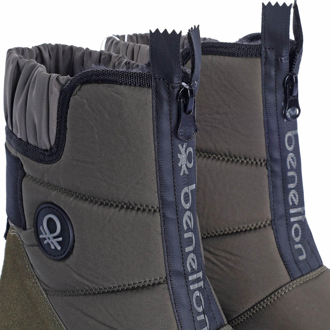 Benetton Tanse Kadın Kalın Taban Paraşüt Kumaş Haki Kar Botu BN-50068