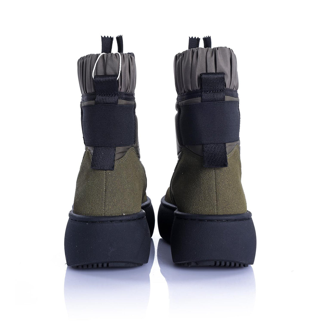 Benetton Tanse Kadın Kalın Taban Paraşüt Kumaş Haki Kar Botu BN-50068
