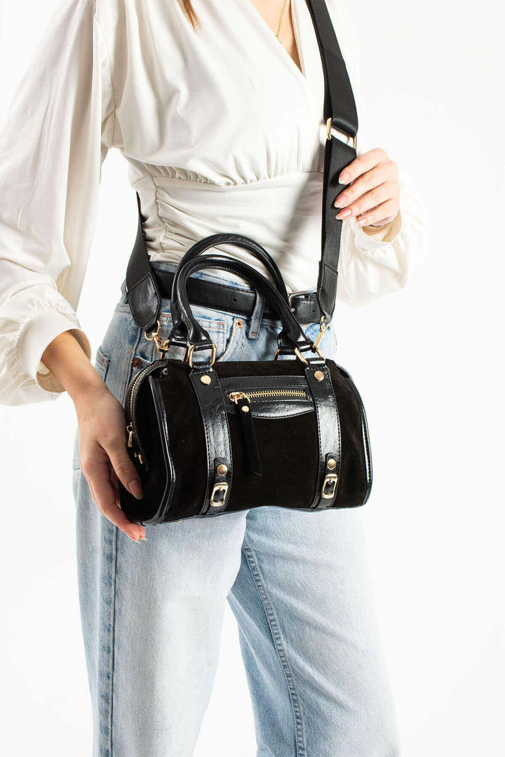 KORALIA Kadın Hakiki Süet Deri El Çantası