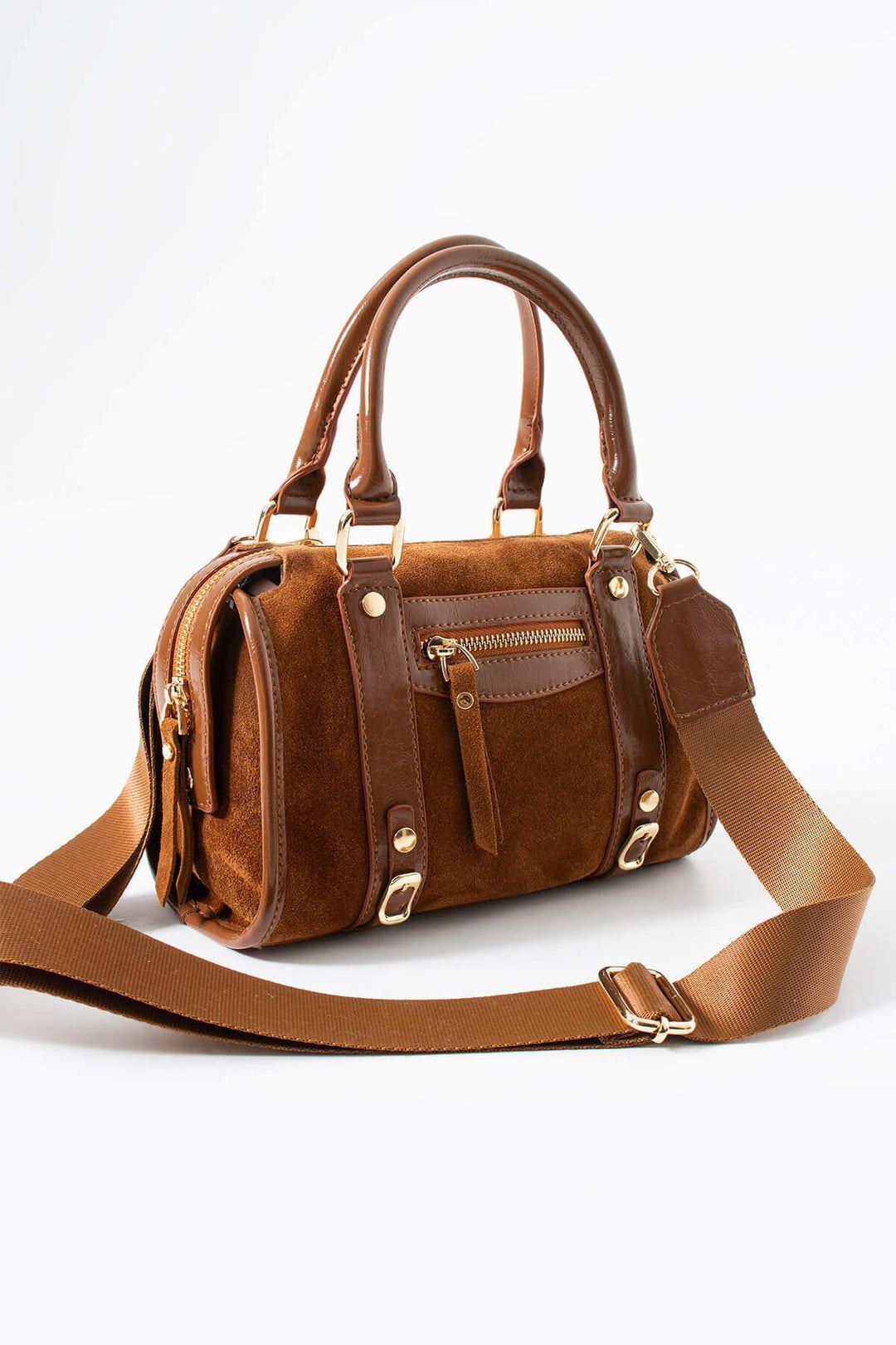 KORALIA Kadın Hakiki Süet Deri El Çantası