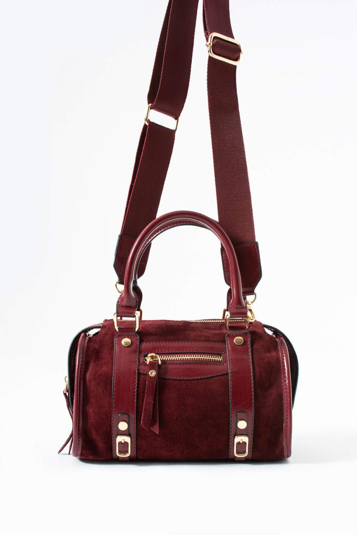 KORALIA Kadın Hakiki Süet Deri El Çantası