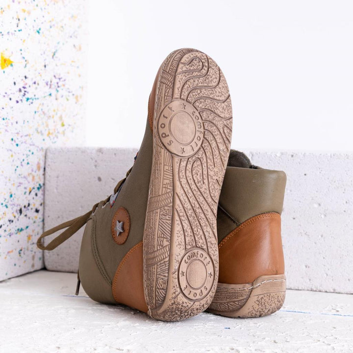 Kuva Hakiki Deri Yeşil Kadın Bot