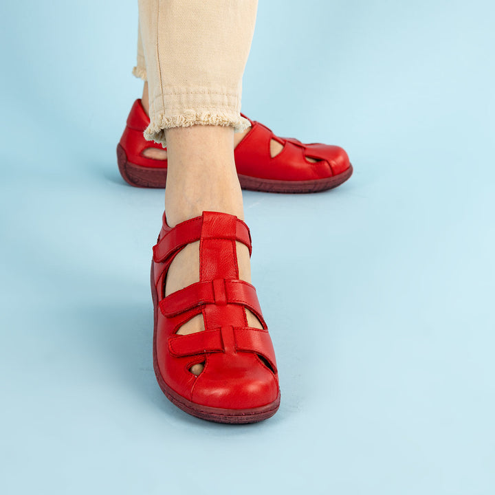 Lances Kadın Hakiki Deri Kırmızı Sandalet