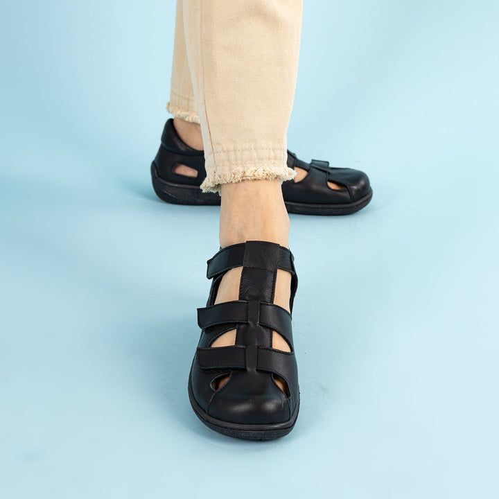 Lances Kadın Hakiki Deri Siyah Sandalet
