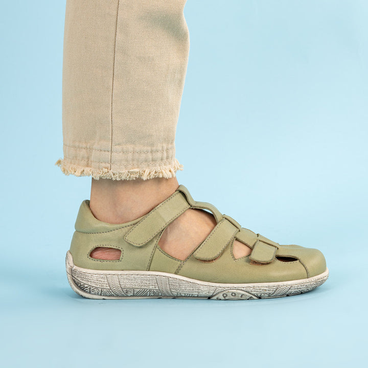 Lances Kadın Hakiki Deri Yeşil Sandalet