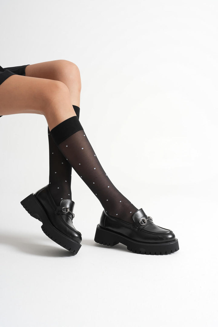 Lara Toka Detaylı Siyah Loafer Ayakkabı