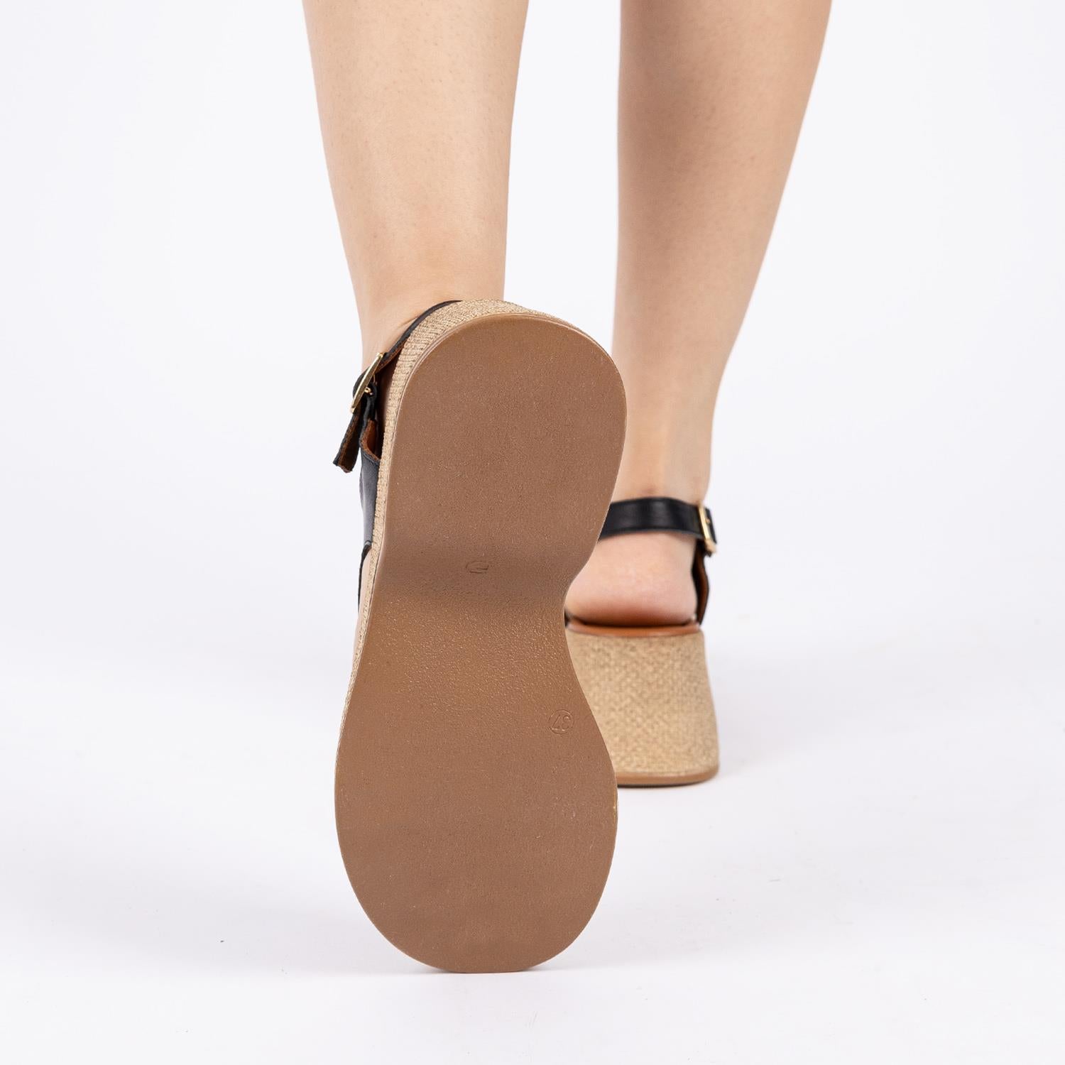 Lena Kadın Hakiki Deri Siyah Sandalet