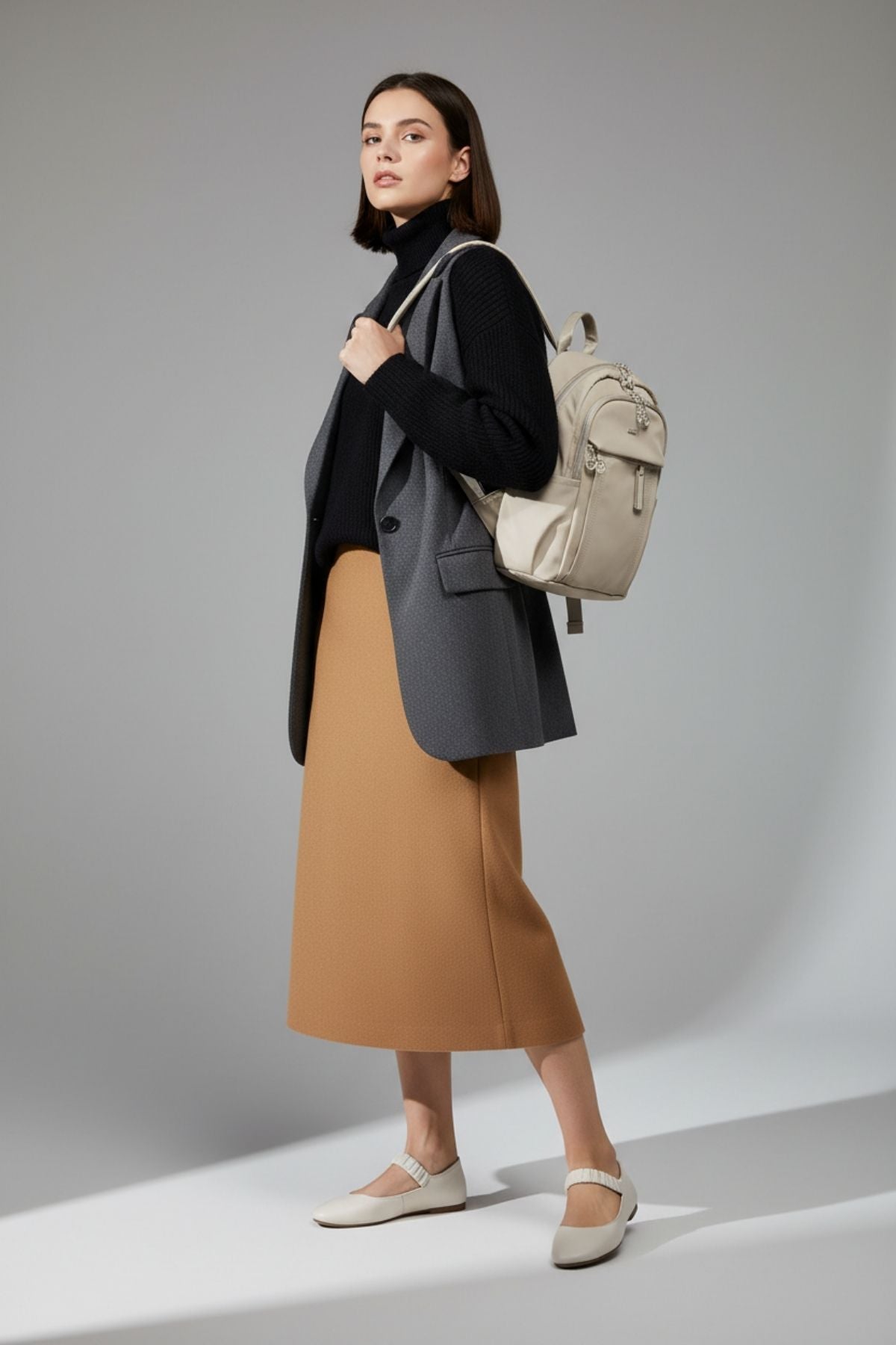 Salore Kadın Hakiki Deri Siyah Bilekten Lastikli Babet