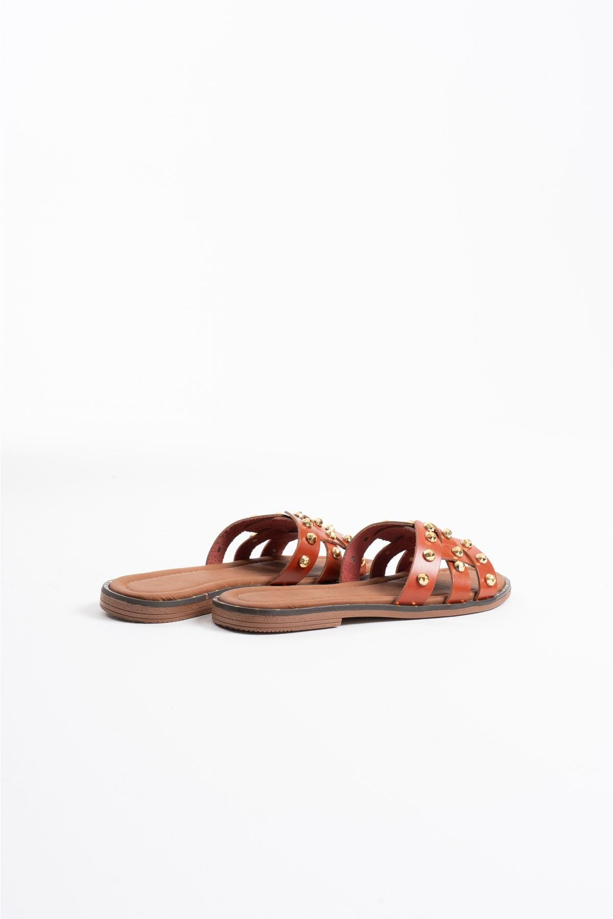 Loose Kadın Hakiki Deri Kiremit Terlik