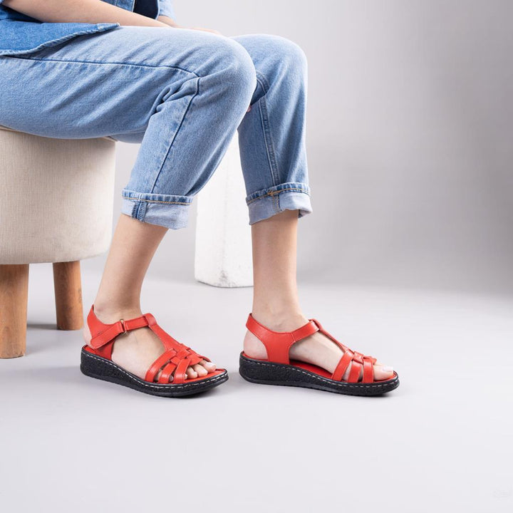 Lorado Kırmızı Deri Kadın Sandalet