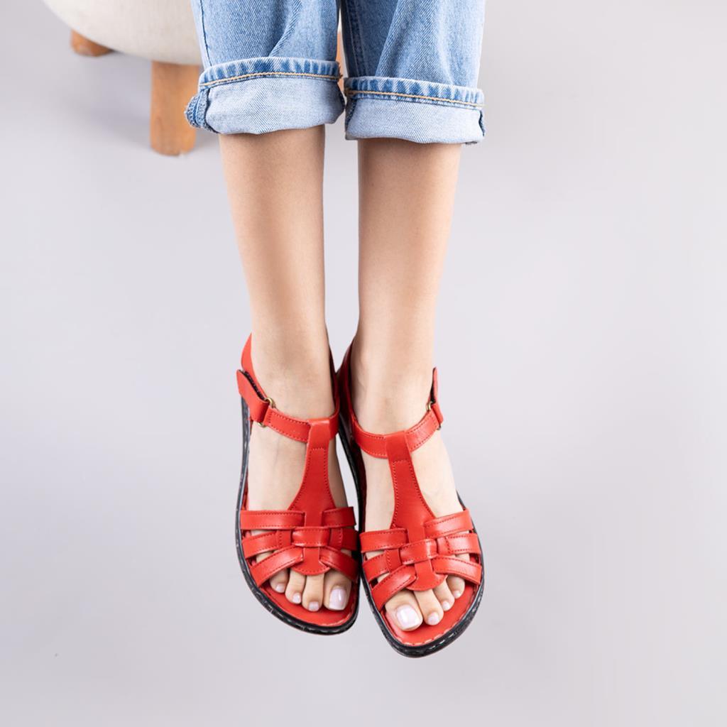 Lorado Kırmızı Deri Kadın Sandalet