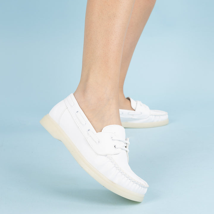 Loyd Kadın Beyaz Cilt Loafer Ayakkabı