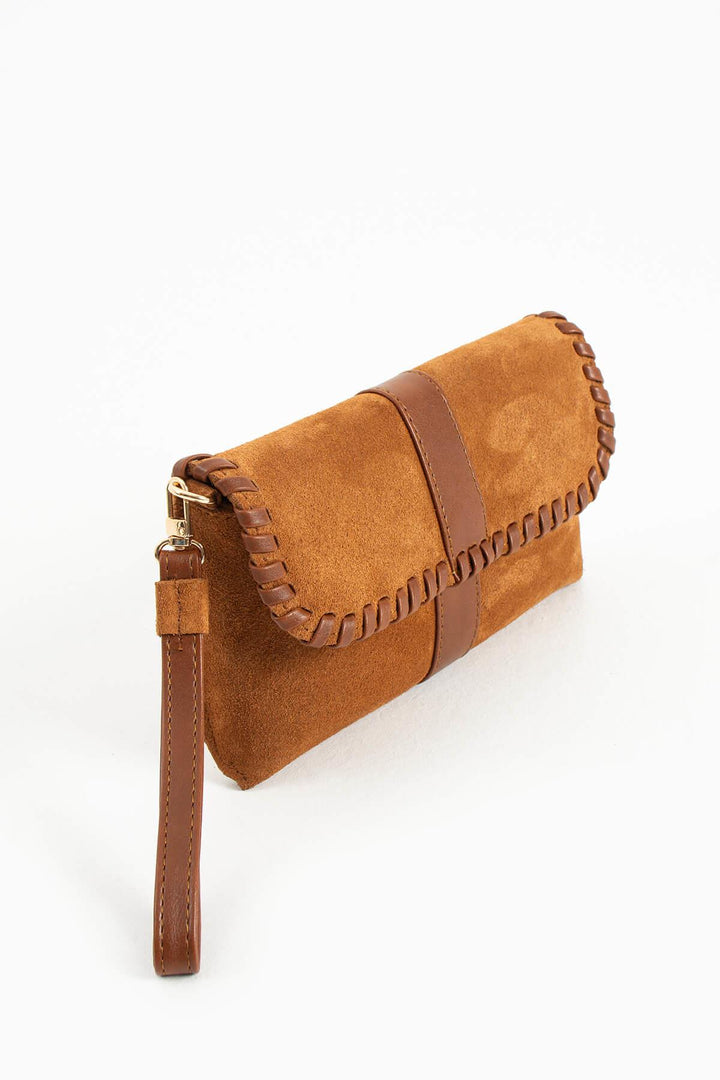 LUNARA Kadın Hakiki Süet Deri Portföy Çantası