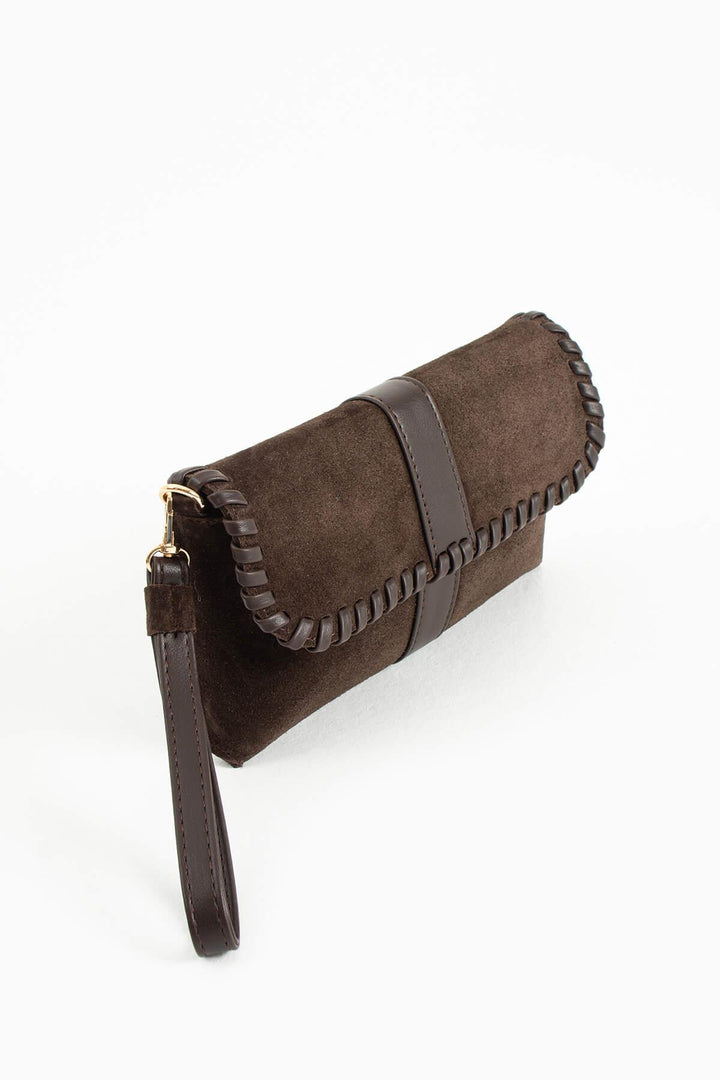 LUNARA Kadın Hakiki Süet Deri Portföy Çantası