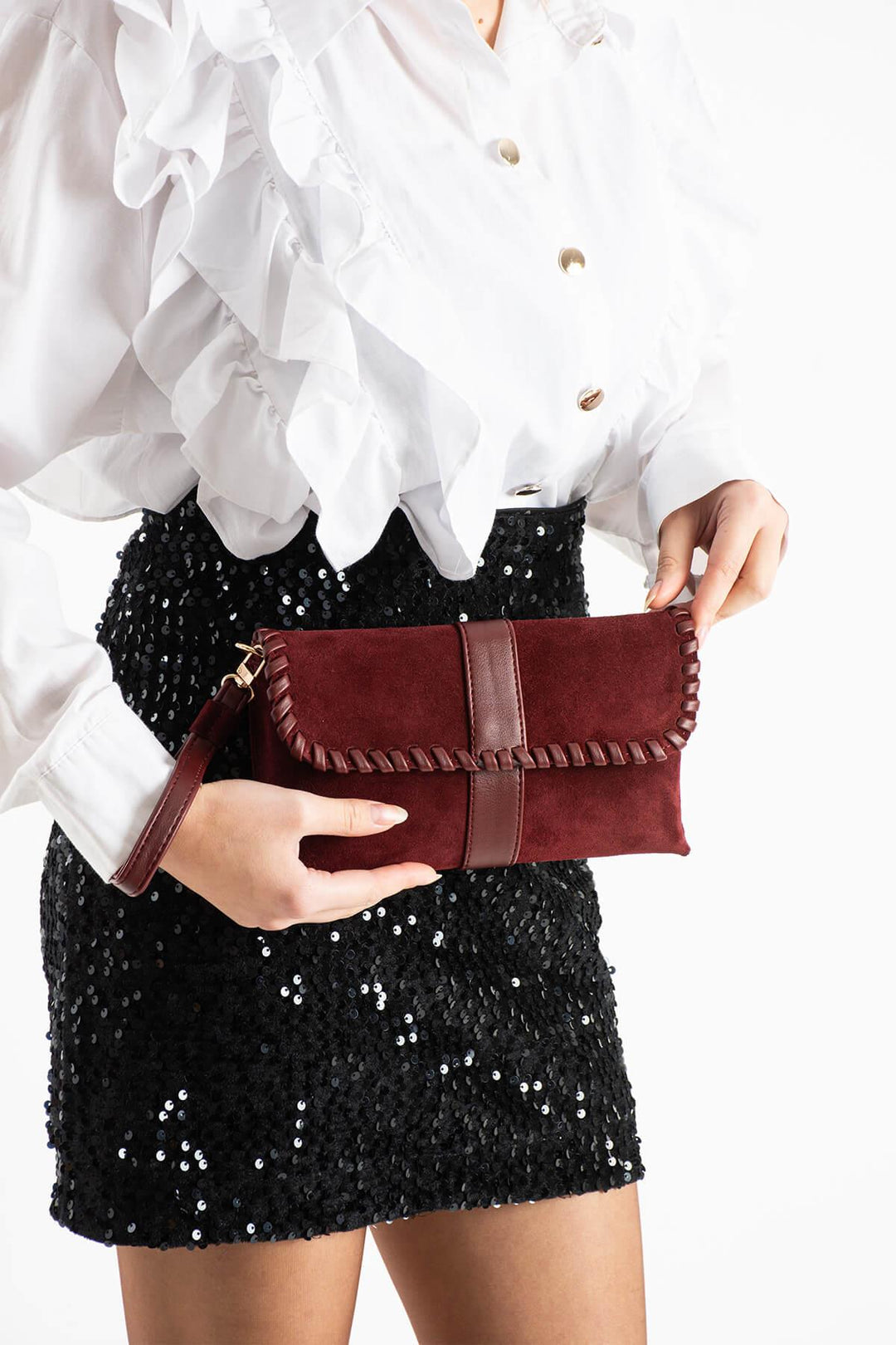 LUNARA Kadın Hakiki Süet Deri Portföy Çantası