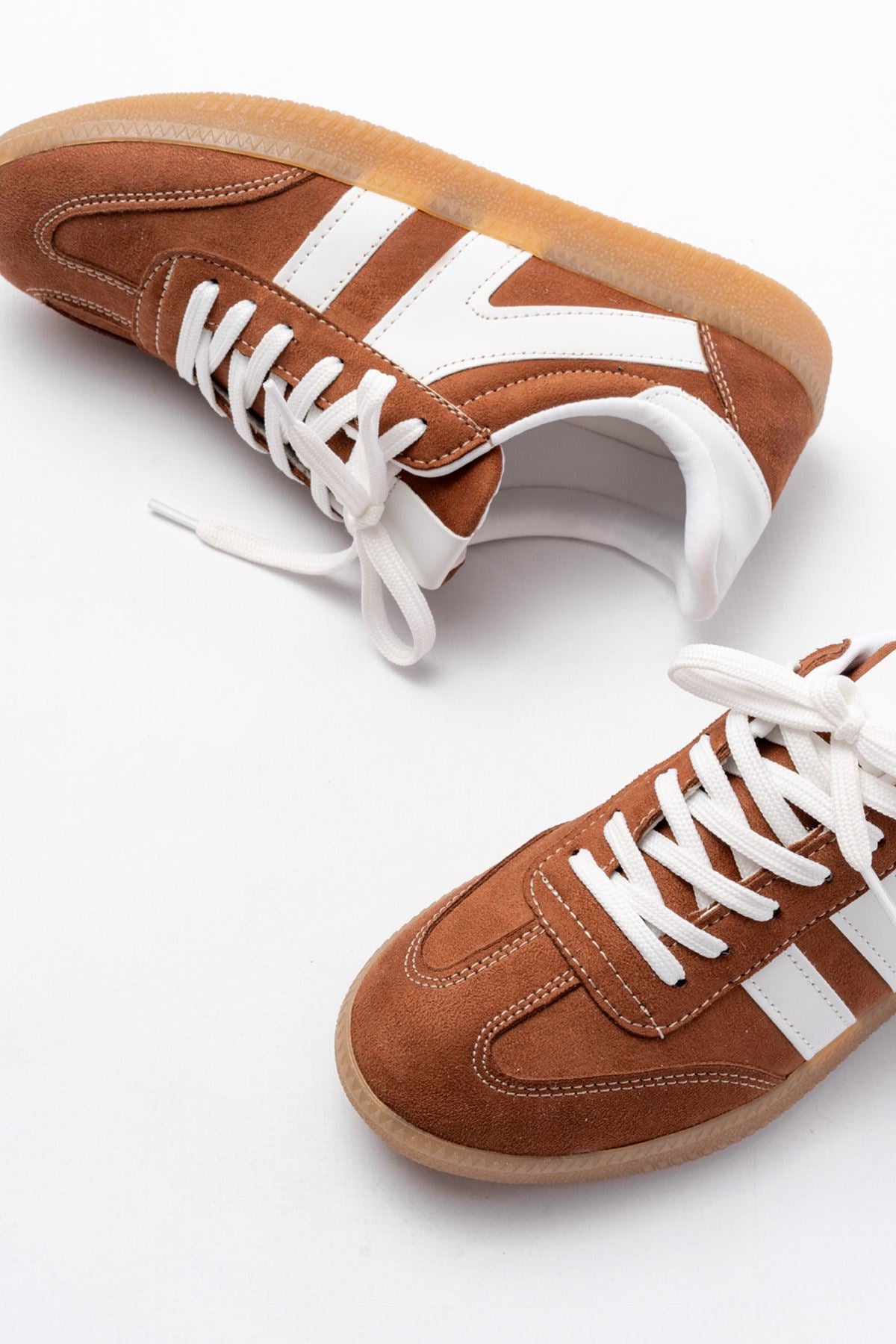 Pangma Kadın Taba Süet Bağcıklı Spor Ayakkabı