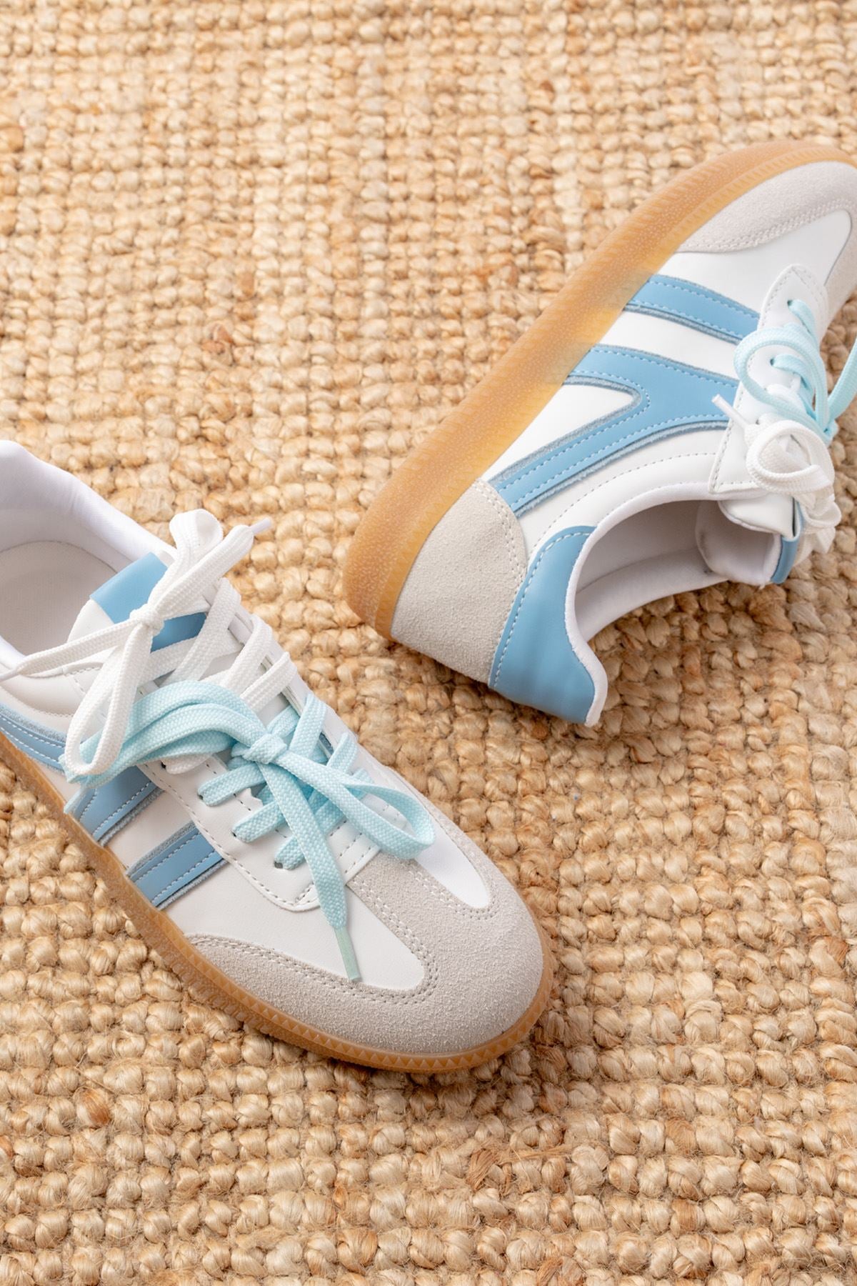 Saltora Mavi Garni Bağcıklı Termo Taban Kadın Spor Ayakkabı