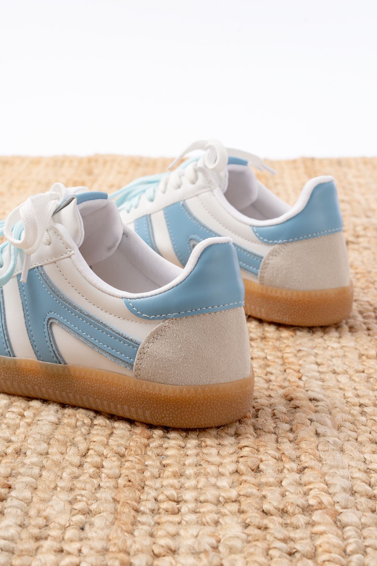 Saltora Mavi Garni Bağcıklı Termo Taban Kadın Spor Ayakkabı