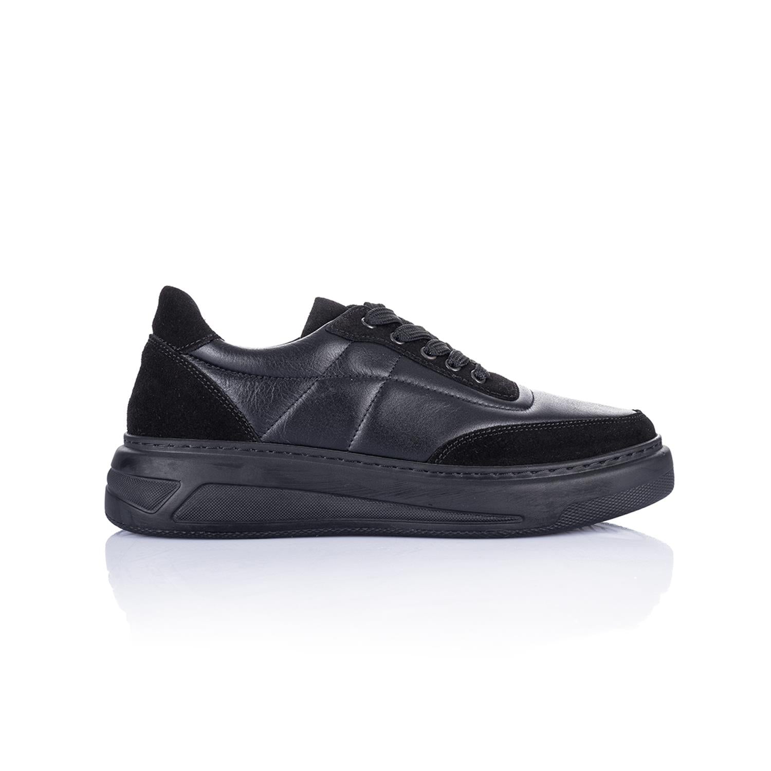 Mabel  Kadın Hakiki Deri Süet Detaylı Siyah Spor Ayakkabı